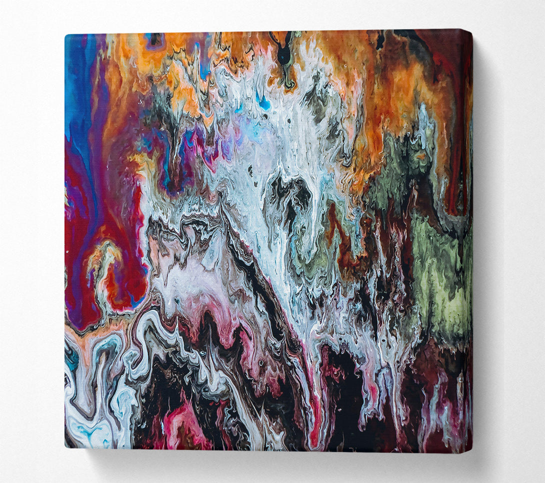  A Canvas Print of White Swirling Abstract Canvas Wall Art
