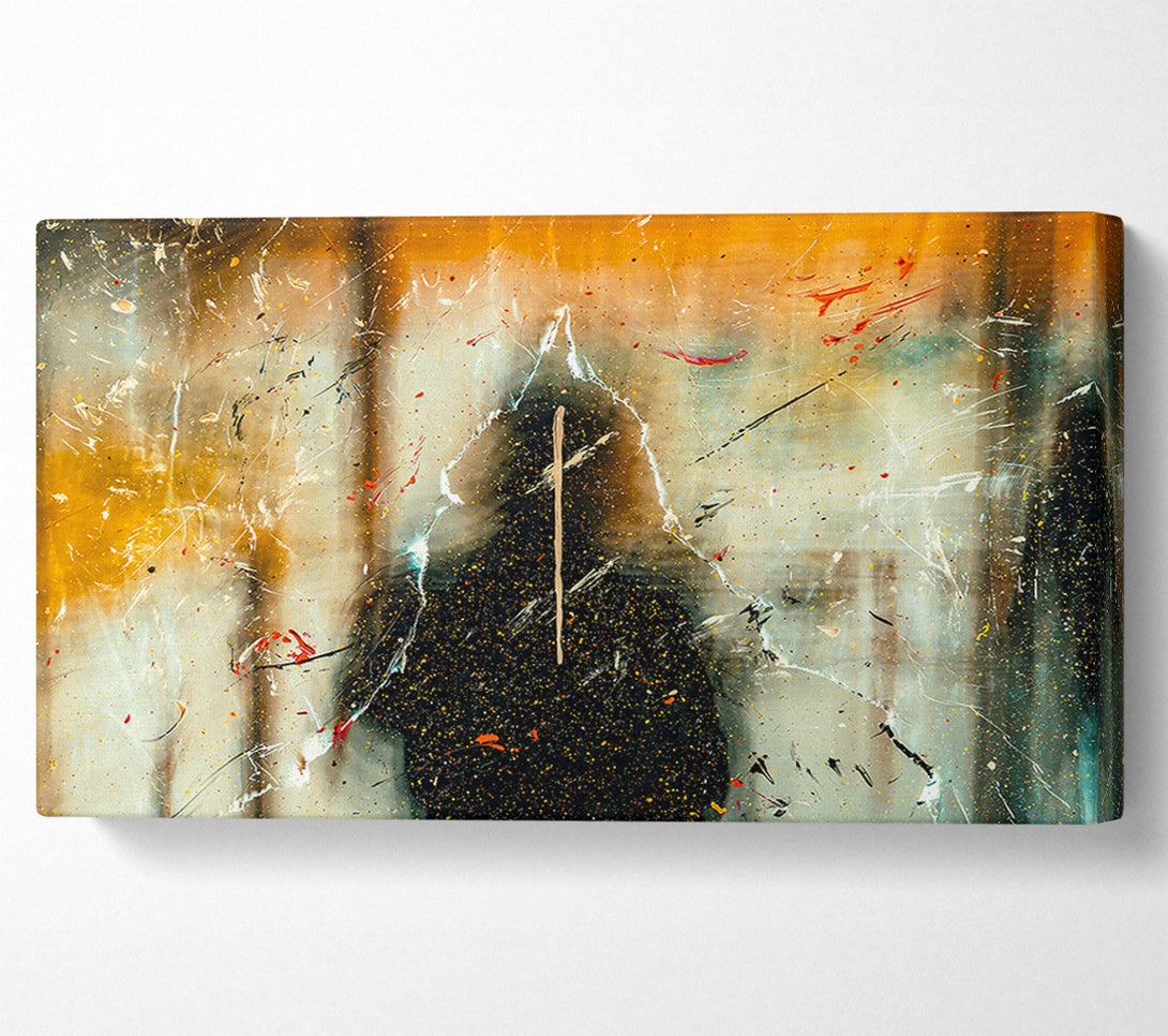  A Canvas Print of Golden Silhouette Splatter Canvas Art