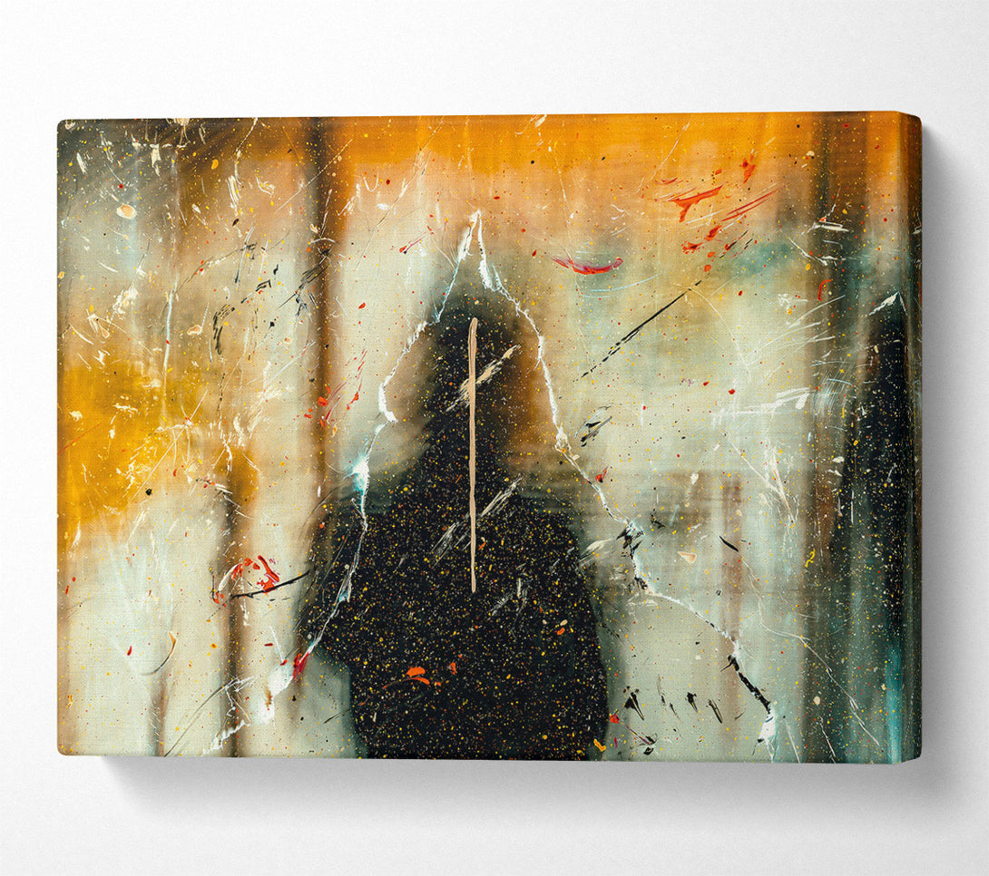  A Canvas Print of Golden Silhouette Splatter Canvas Art