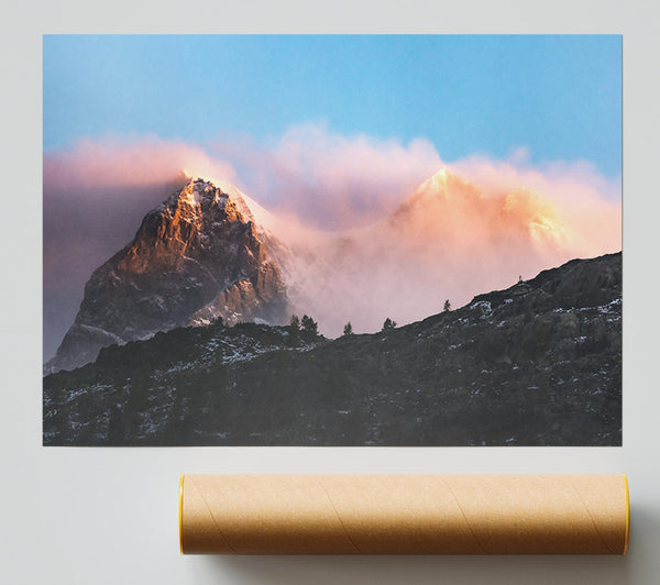 Pink Mountain Majesty Poster