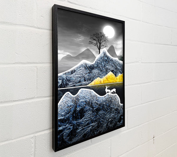 Deer Moonlight Night