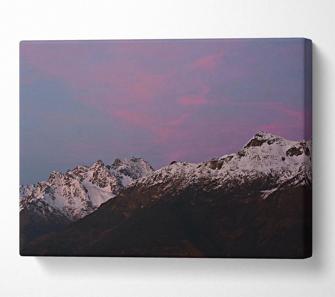  A Canvas Print of Pink Mountain Peaks Canvas Wall Art