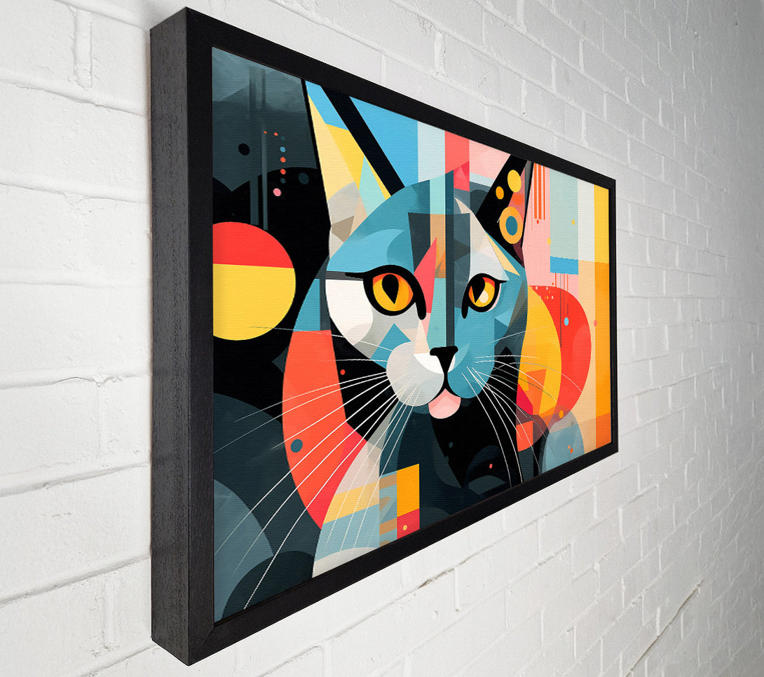  A Canvas Print of Abstract Blue Feline Canvas Print