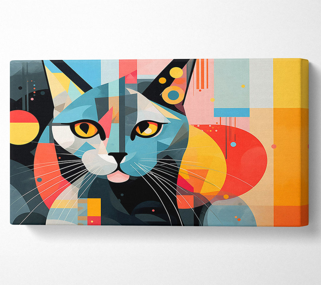  A Canvas Print of Abstract Blue Feline Canvas Print