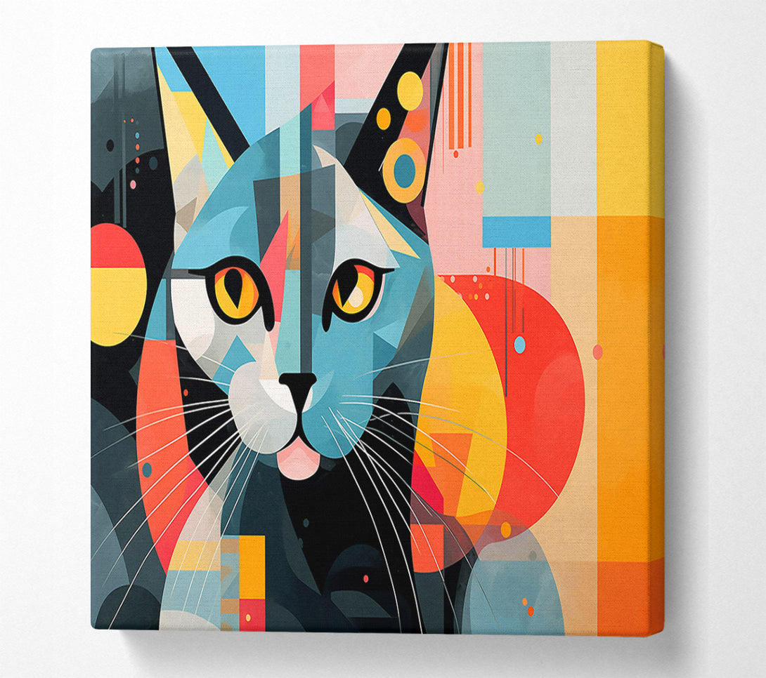  A Canvas Print of Abstract Blue Feline Canvas Print
