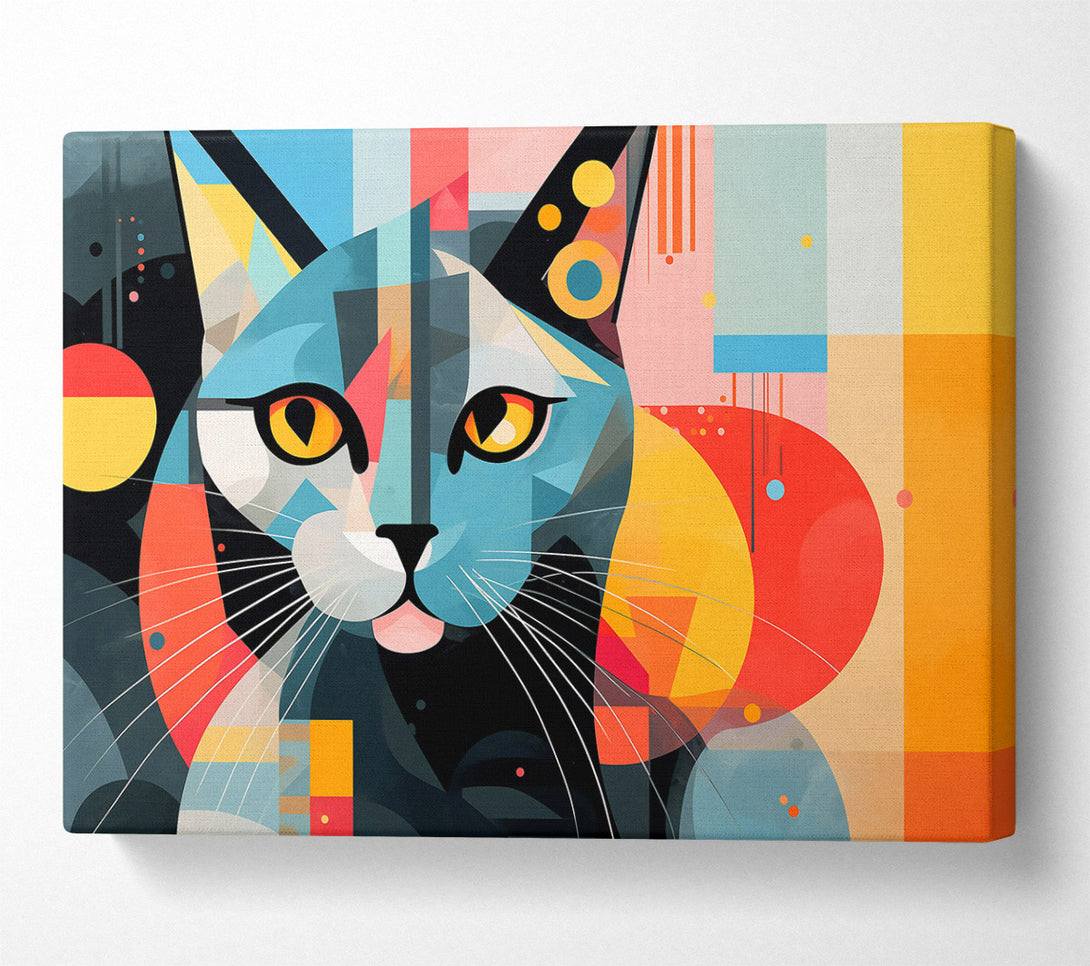  A Canvas Print of Abstract Blue Feline Canvas Print