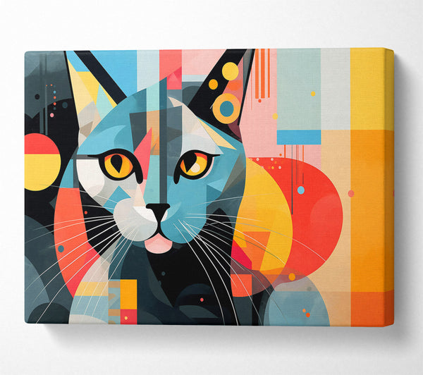  A Canvas Print of Abstract Blue Feline Canvas Print