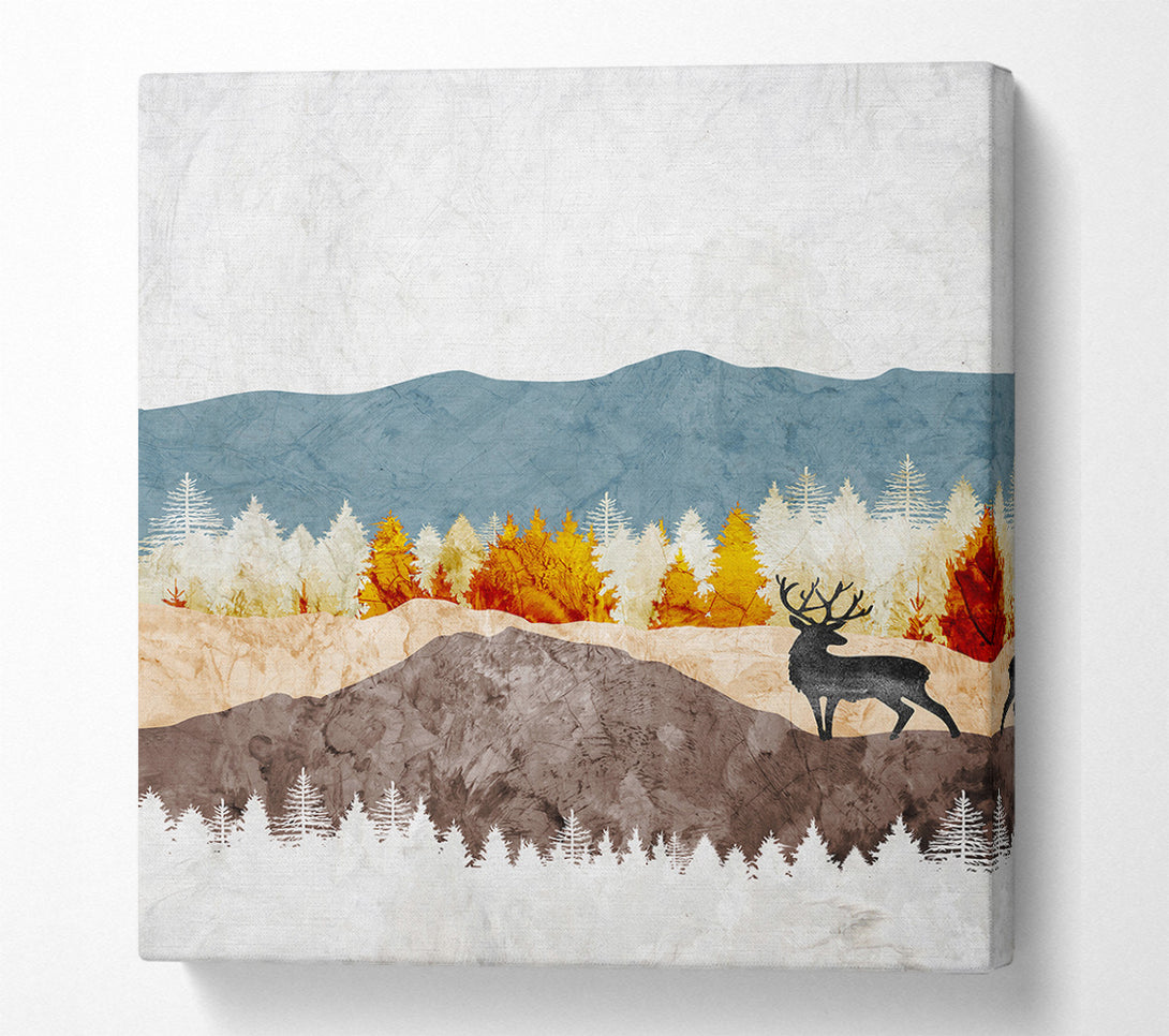  A Canvas Print of Deer Mountiside Canvas Print