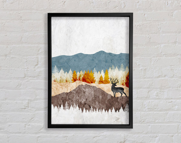 Deer Mountiside Framed Print