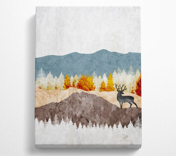  A Canvas Print of Deer Mountiside Canvas Print