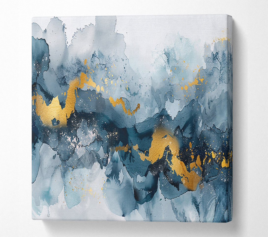  A Canvas Print of Azure Gold Dreams Canvas Wall Art