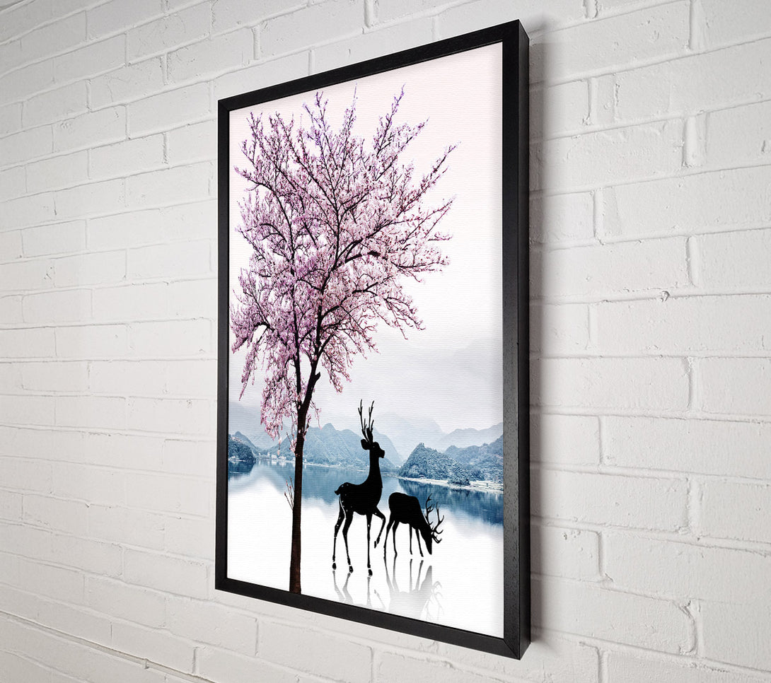  A Canvas Print of Deer On The Ice Canvas Wall Art