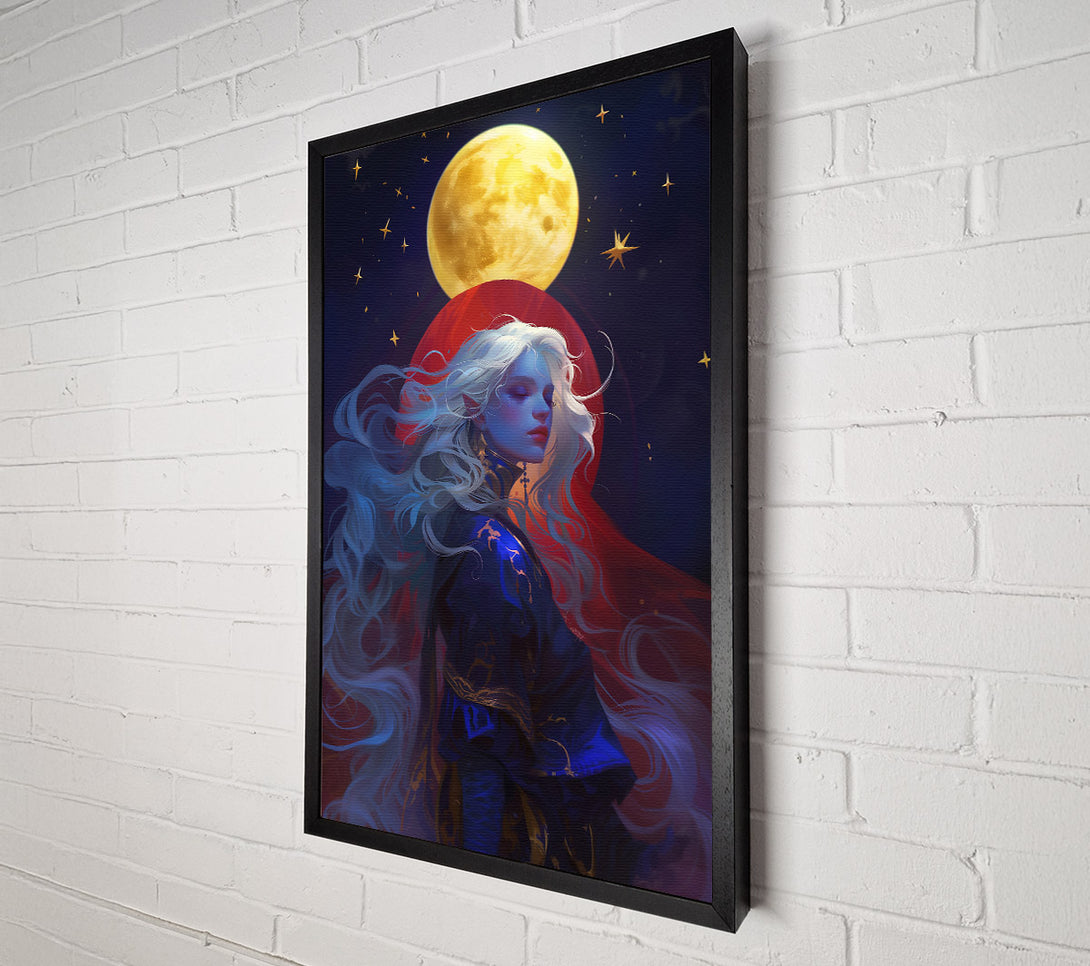  A Canvas Print of Blue Moon'S Reflection Canvas Print
