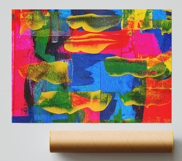 Yellow Swirls Of Color Poster