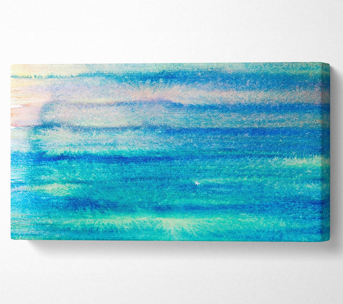  A Canvas Print of Azure Horizon Stripes Canvas Print