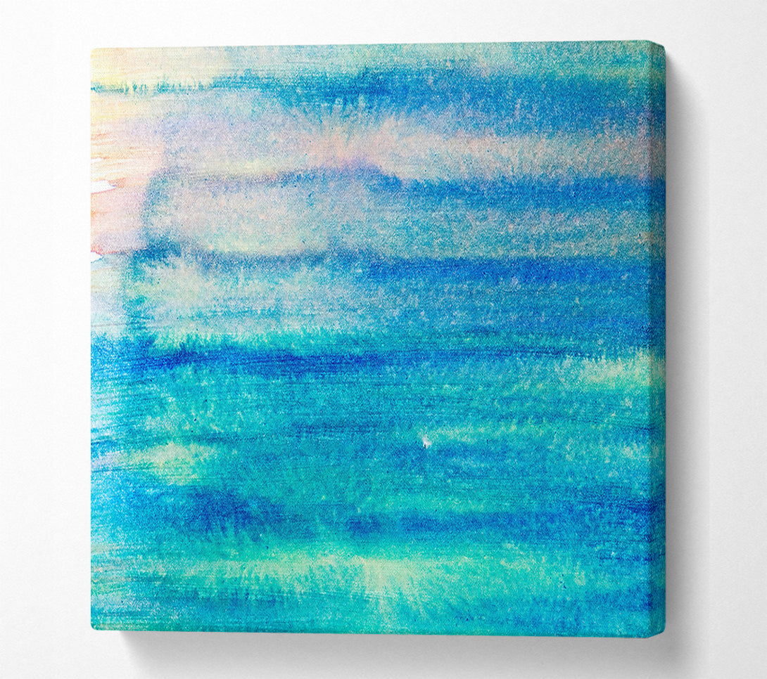  A Canvas Print of Azure Horizon Stripes Canvas Print
