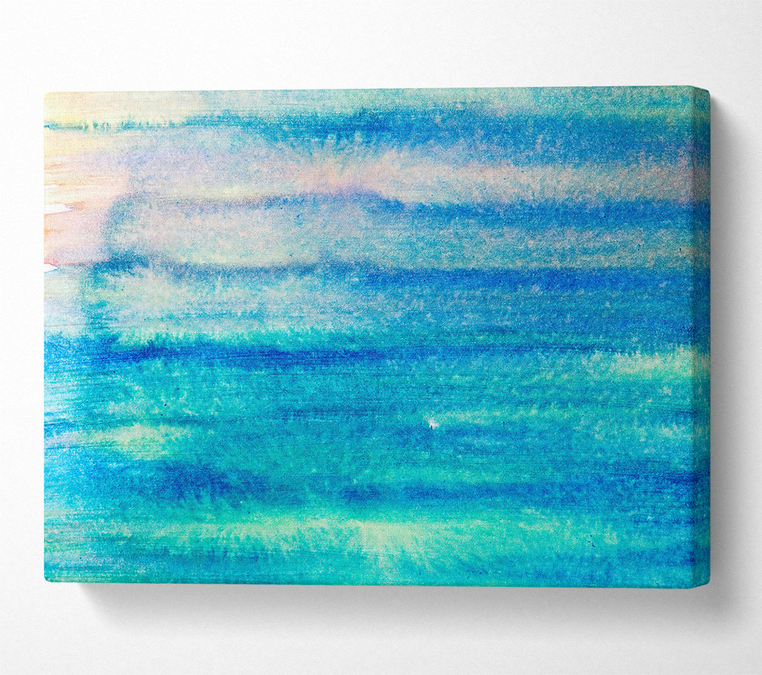  A Canvas Print of Azure Horizon Stripes Canvas Print