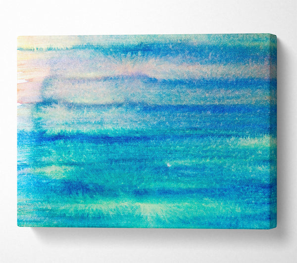  A Canvas Print of Azure Horizon Stripes Canvas Print
