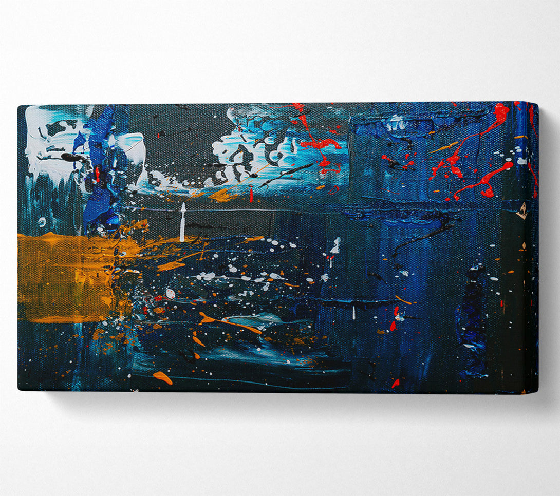  A Canvas Print of Midnight Blue Splashes Canvas Wall Art