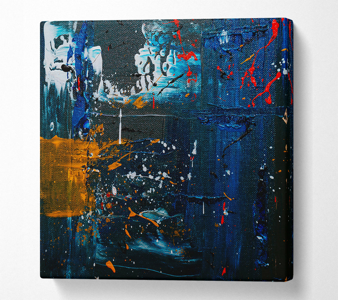  A Canvas Print of Midnight Blue Splashes Canvas Wall Art