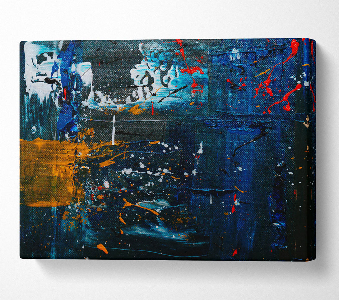  A Canvas Print of Midnight Blue Splashes Canvas Wall Art