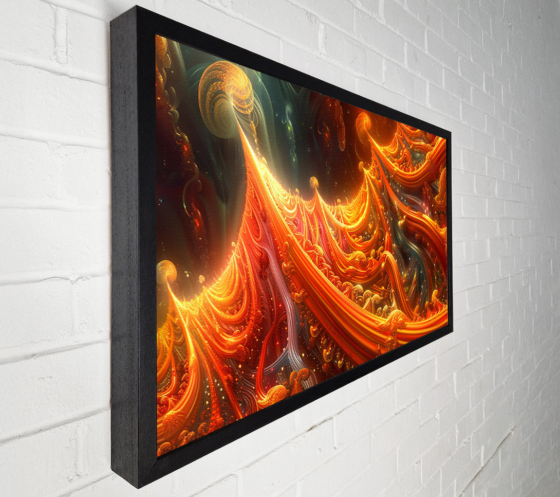  A Canvas Print of Golden Fractal Cascade Canvas Art