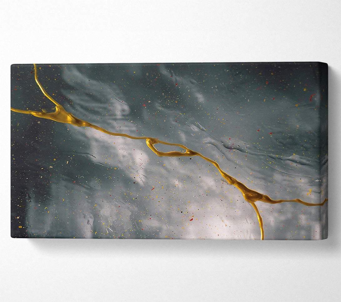  A Canvas Print of Gray Sky Gold Stream Canvas Print