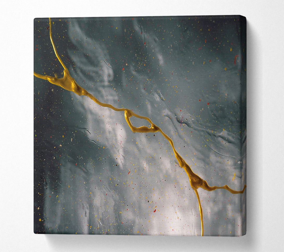  A Canvas Print of Gray Sky Gold Stream Canvas Print