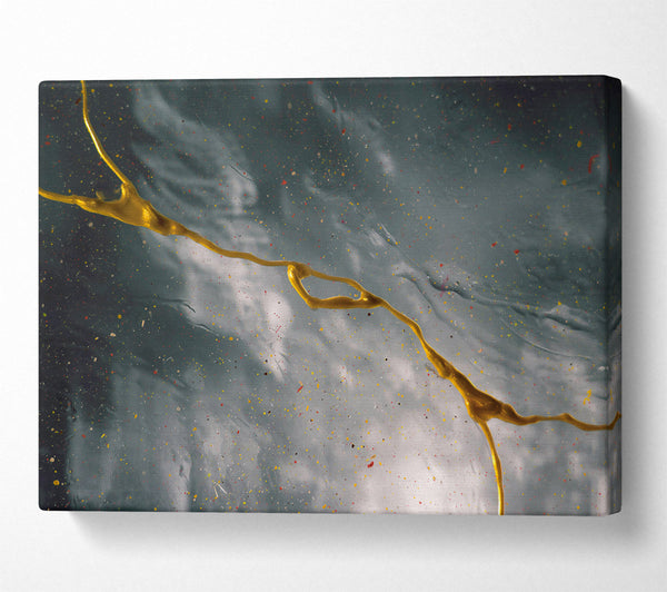  A Canvas Print of Gray Sky Gold Stream Canvas Print