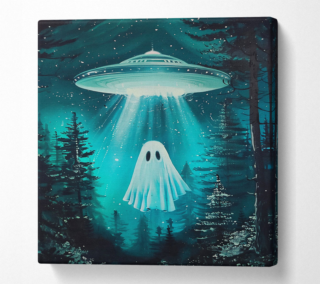  A Canvas Print of Teal Forest Abduction Canvas Print