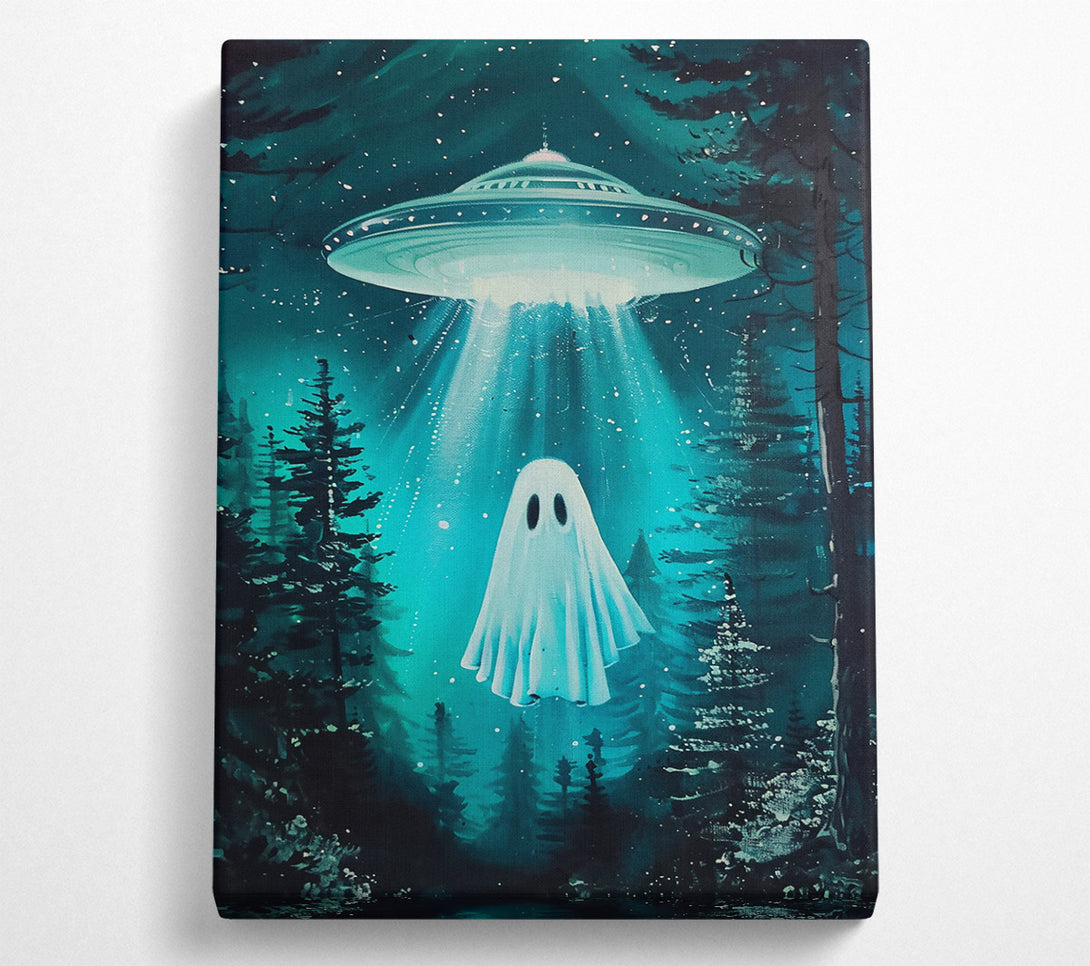  A Canvas Print of Teal Forest Abduction Canvas Print