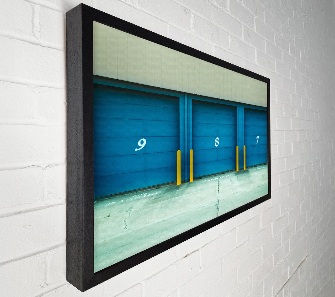  A Canvas Print of Blue Garage Doors Canvas Art