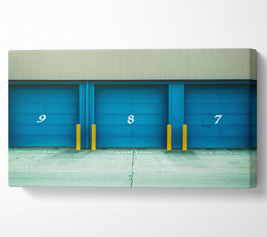  A Canvas Print of Blue Garage Doors Canvas Art