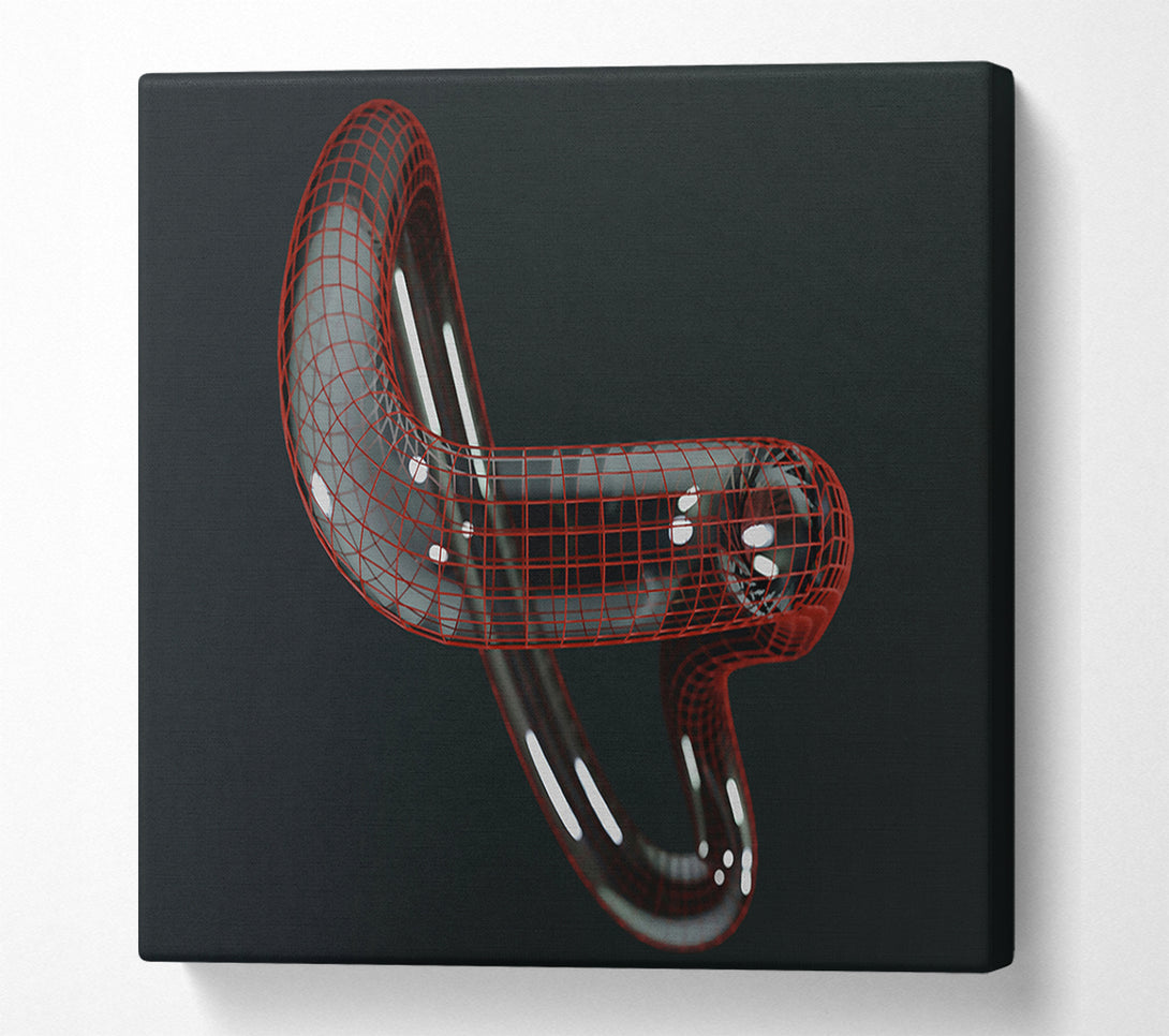  A Canvas Print of Crimson Wireframe Loop Canvas Print