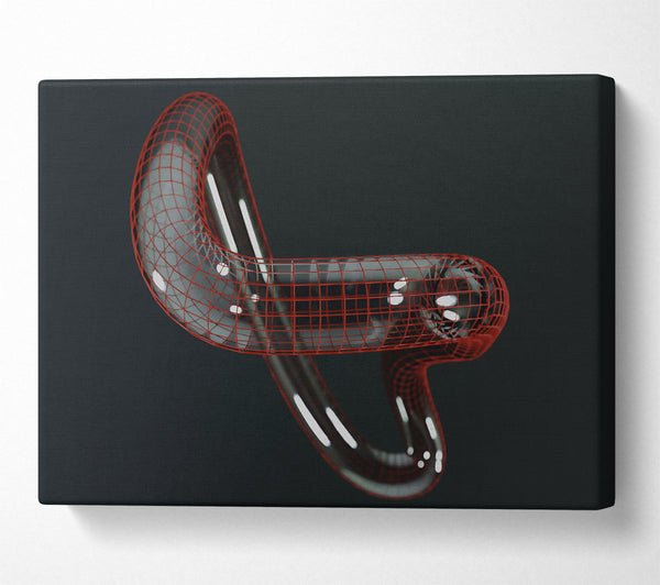  A Canvas Print of Crimson Wireframe Loop Canvas Print
