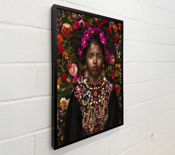 Crimson Floral Gaze