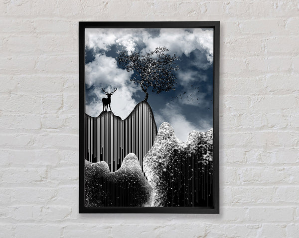 Deer Tree Mountain Framed Print