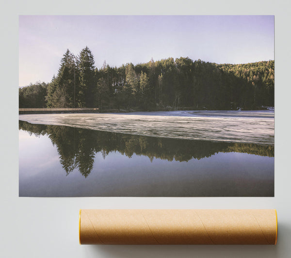 Blue Stillness Reflection Print