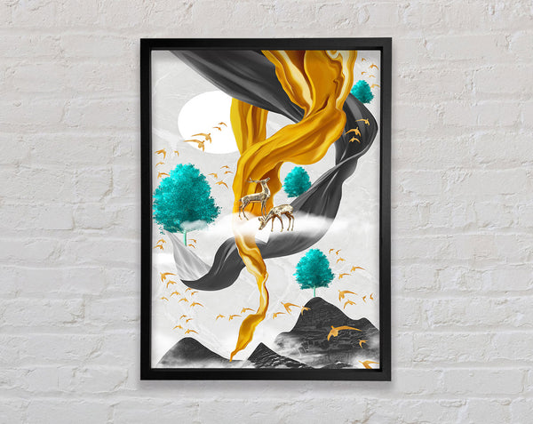 Deer Twist Framed Print