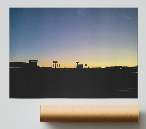 Red Silhouettes At Dusk Print