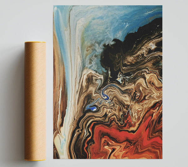 Blue Swirls Of Earth Poster