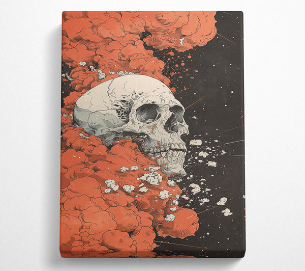  A Canvas Print of Crimson Skull Cloud Canvas Art