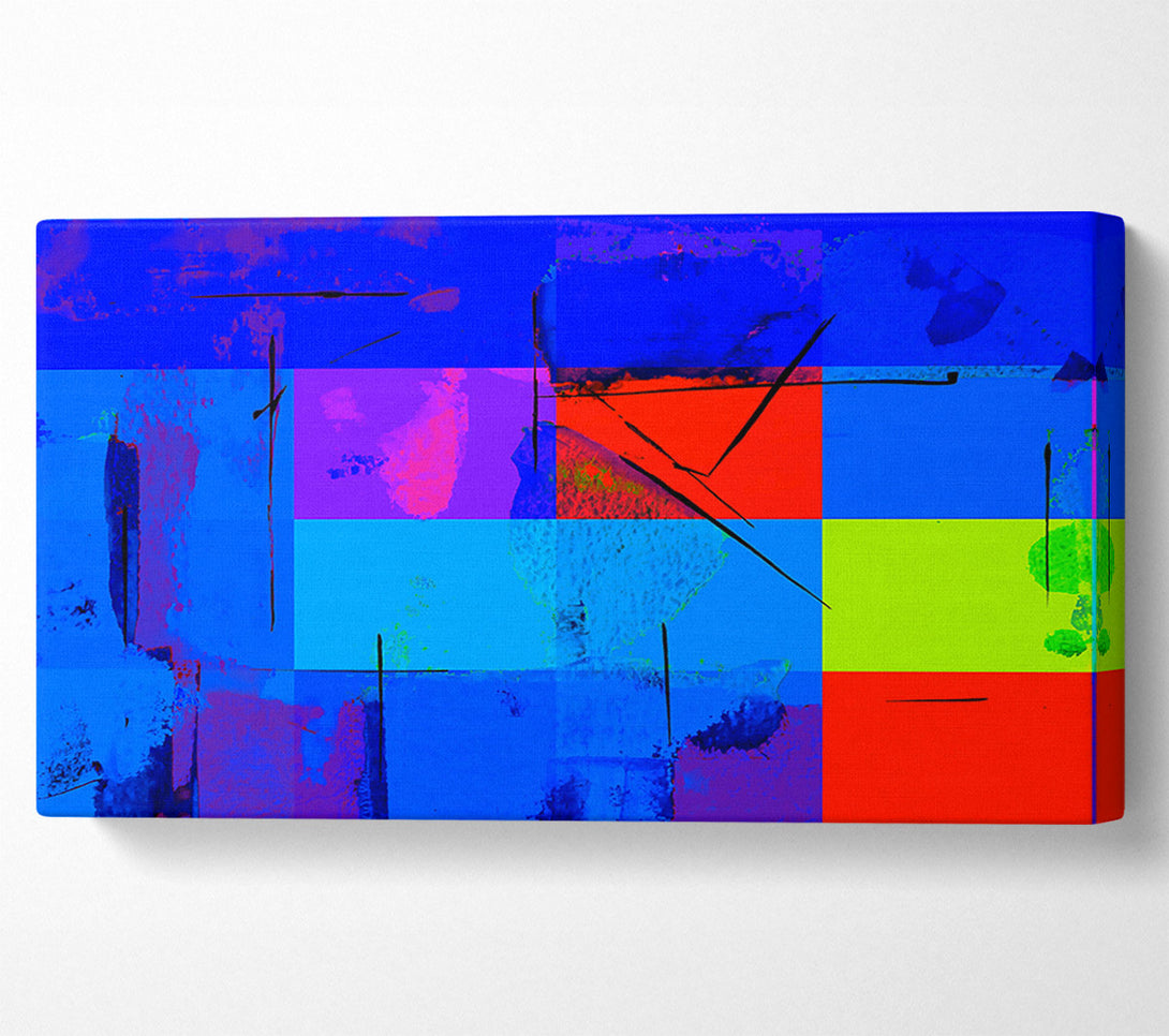  A Canvas Print of Blue Lines And Splatter Canvas Wall Art