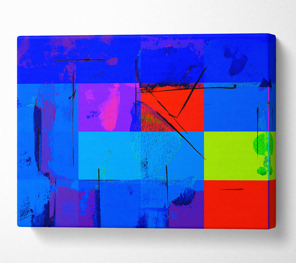  A Canvas Print of Blue Lines And Splatter Canvas Wall Art
