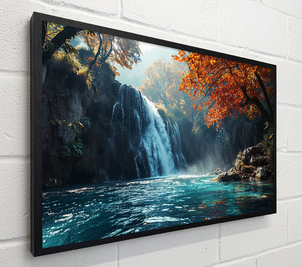 Autumn'S Teal Waterfall