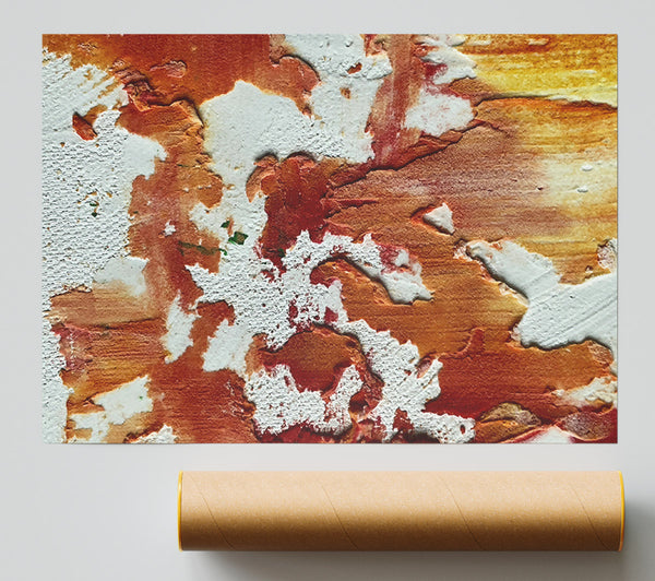 Crimson And White Abstract Print