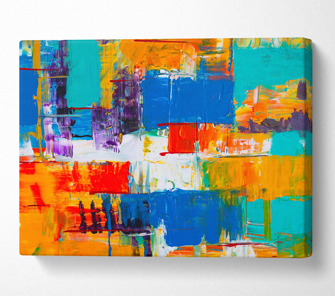  A Canvas Print of Orange Abstract Strokes Canvas Wall Art