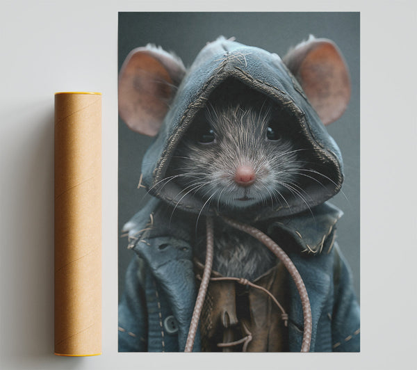 Blue Hooded Rat Print