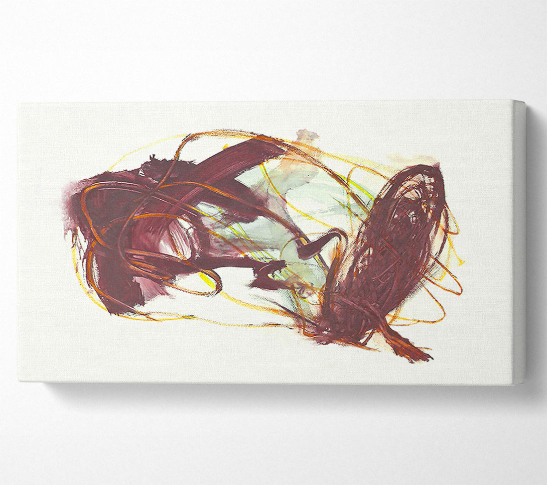  A Canvas Print of Crimson Swirls And Lines Canvas Print