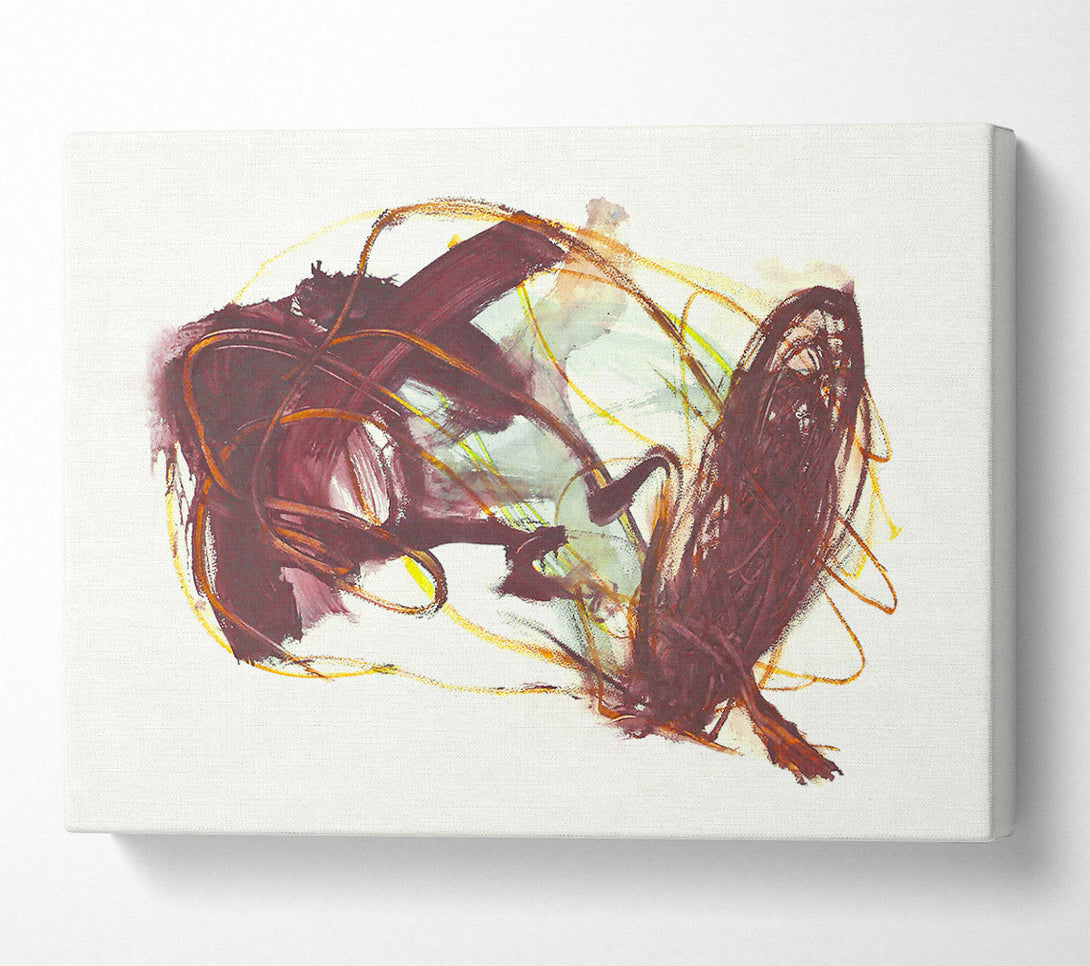  A Canvas Print of Crimson Swirls And Lines Canvas Print